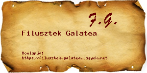 Filusztek Galatea névjegykártya